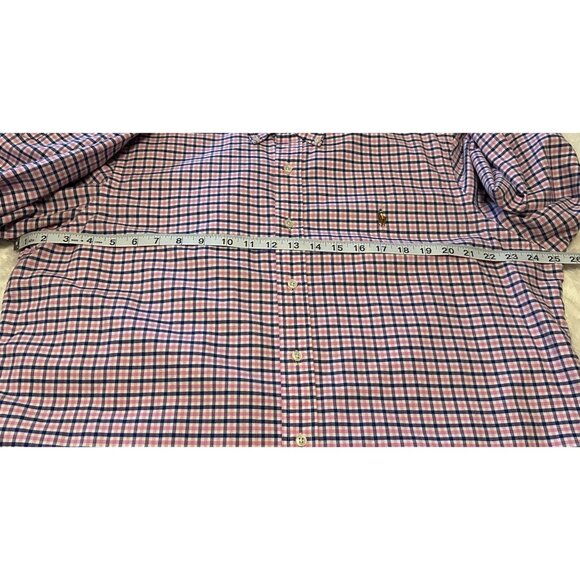Men's Ralph Lauren Brand Button-Down Shirt 100% Cotton Pink Plaid Size XL - Picture 8 of 16